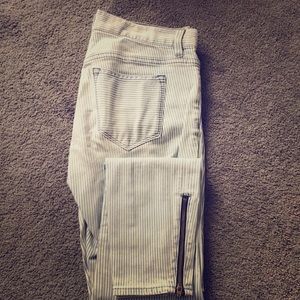 Pinstripe skinny jeans